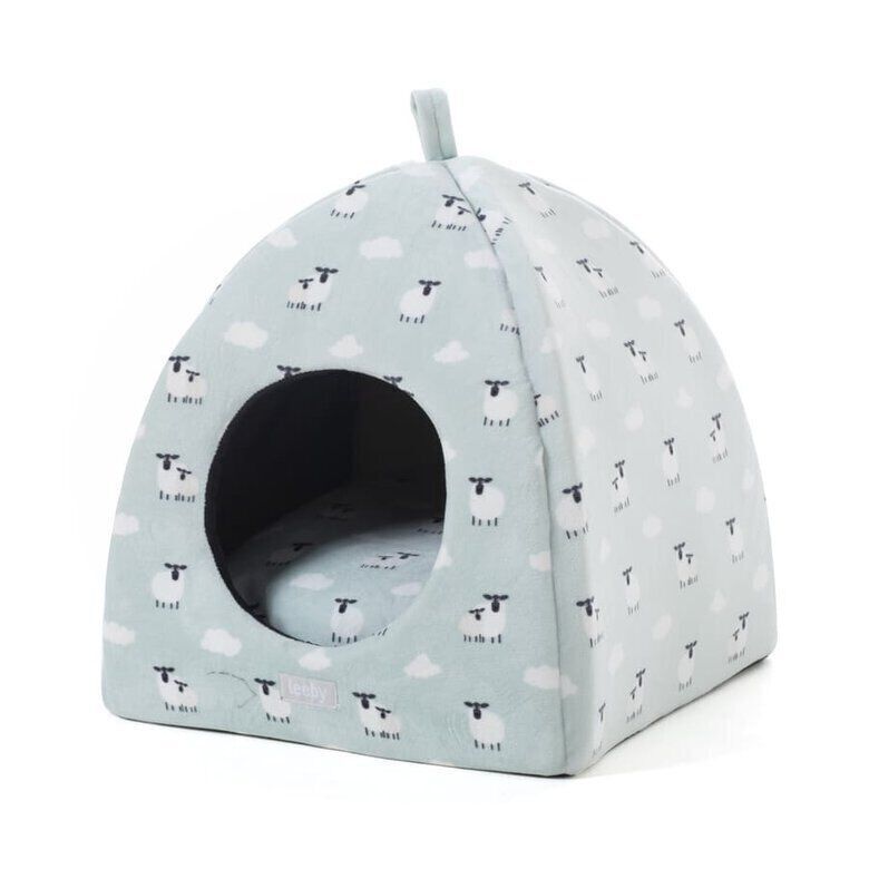 Leeby Igloo amov&iacute;vel branco com ovelhas para gatinhos, , large Imagem n&uacute;mero 9
