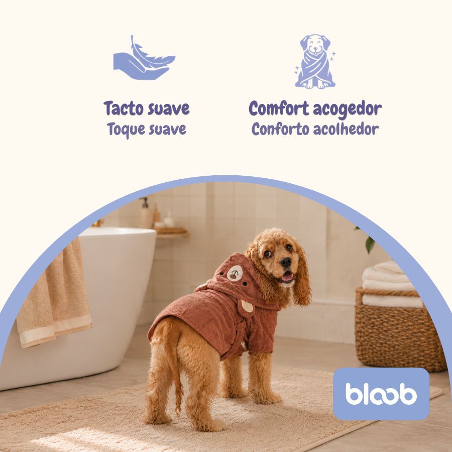 Bloob Teddy Roup&atilde;o de Banho Castanho para c&atilde;es, , large Imagem n&uacute;mero 3