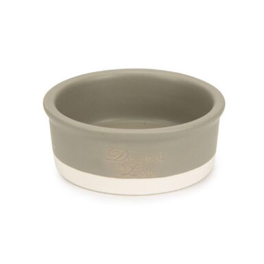 Designed by Lotte Joa Comedouro de Cerâmica Cinza para cães 