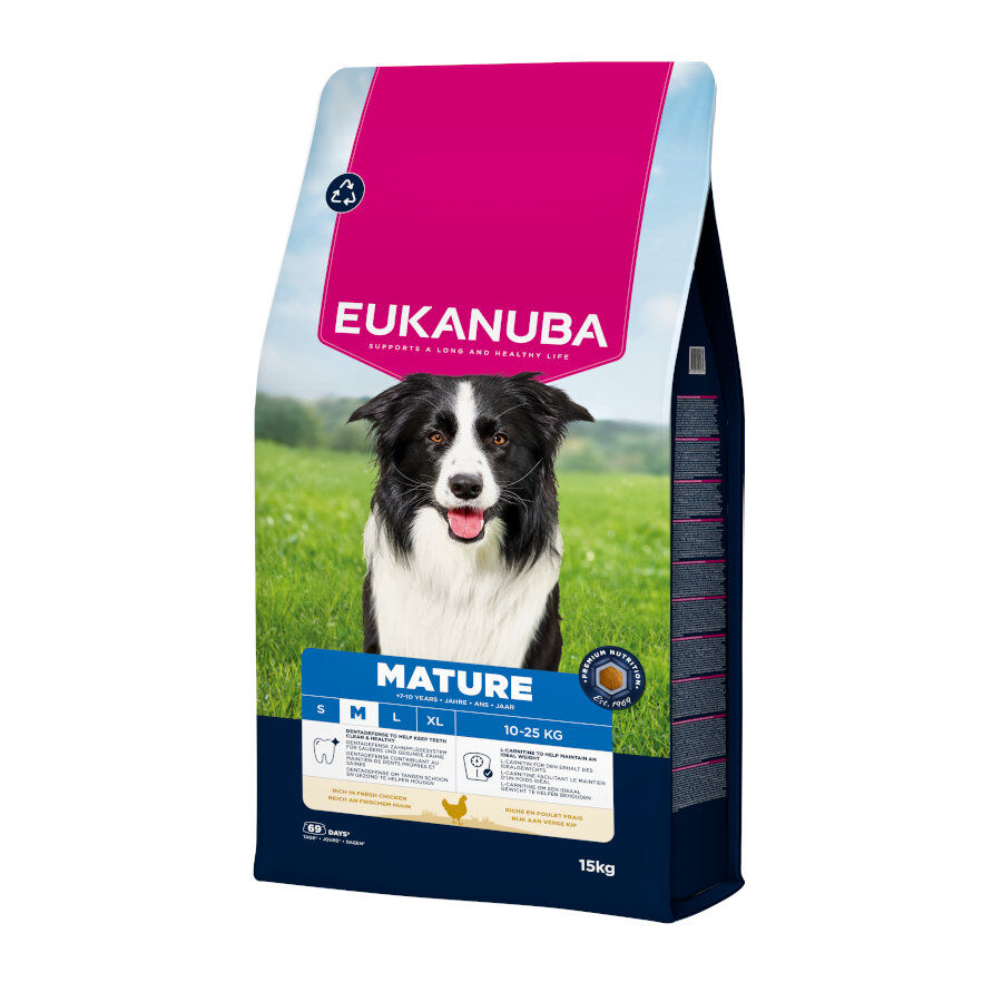 15 kg Eukanuba Mature Ra&ccedil;&atilde;o de frango para c&atilde;es de ra&ccedil;as m&eacute;dias, , large Imagem n&uacute;mero 1