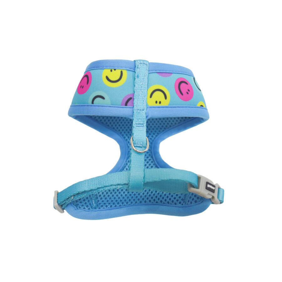 Gotoo Trela e peitoral estampado smile azul para gatos, , large Imagem n&uacute;mero 3