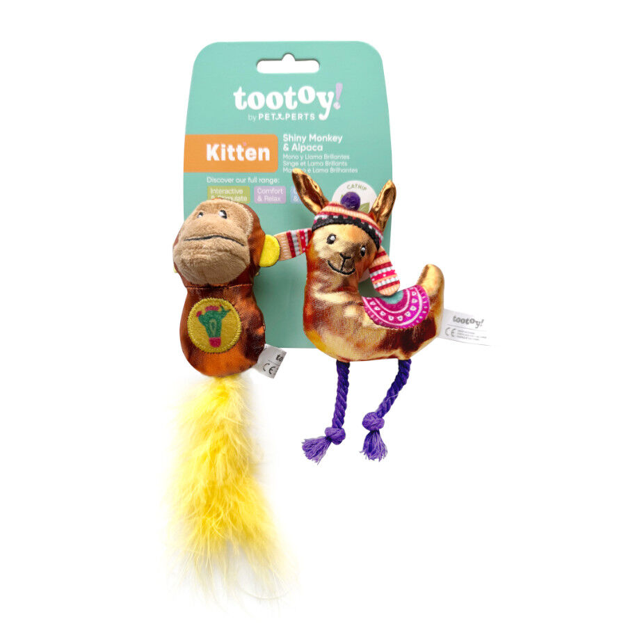 Tootoy! Kitten Peluche de macaco brilhante e lhama para gatos, , large Imagem n&uacute;mero 10