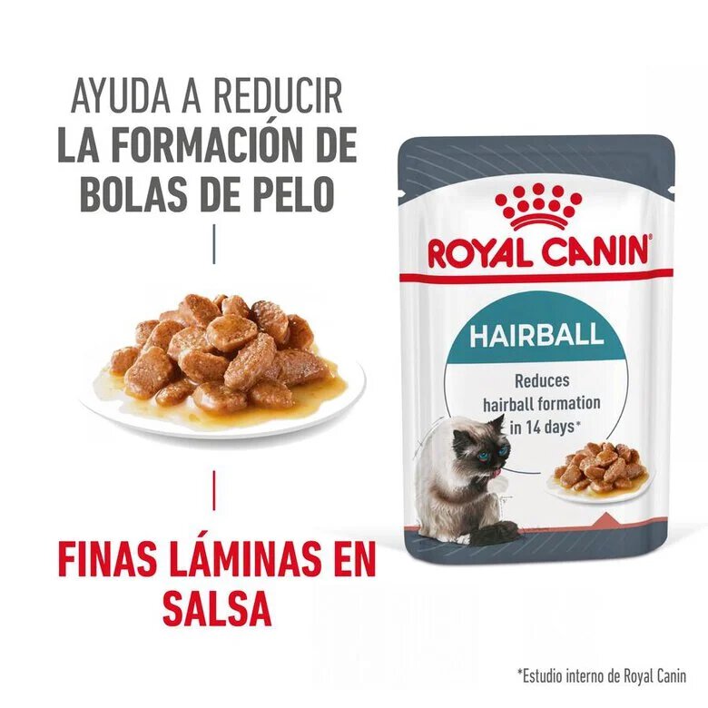 85 g Royal Canin Hairball alimento húmido em molho saquetas para gatos,  Imagem número 8 85 g Royal Canin Hairball alimento húmido em molho saquetas para gatos, , large Imagem número 8