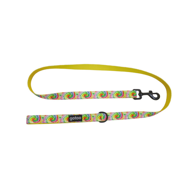 Gotoo Trela estampada tie die amarela para cães,  Imagem número 1 Gotoo Trela estampada tie die amarela para cães, , large Imagem número 1