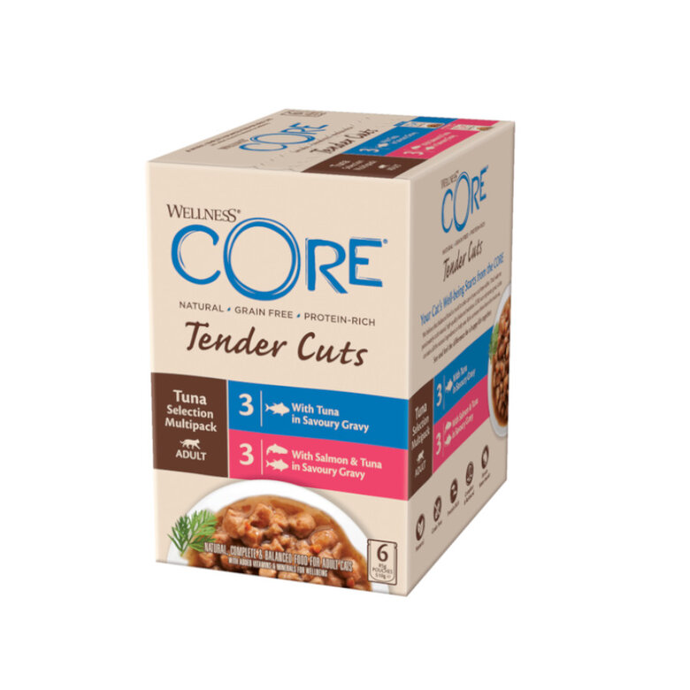 6 saquetas x 85 g Wellness Core Selection Atum saqueta para gatos,  Imagem número 1 6 saquetas x 85 g Wellness Core Selection Atum saqueta para gatos, , large Imagem número 1