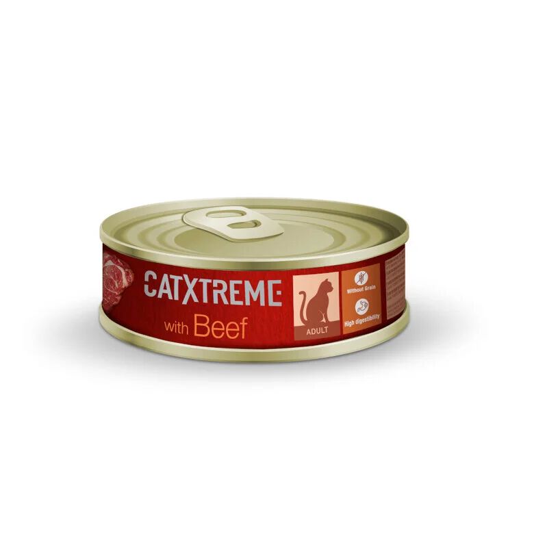 Catxtreme Sterilised Ternera en pat&eacute; lata para gatos Imagem n&uacute;mero 1