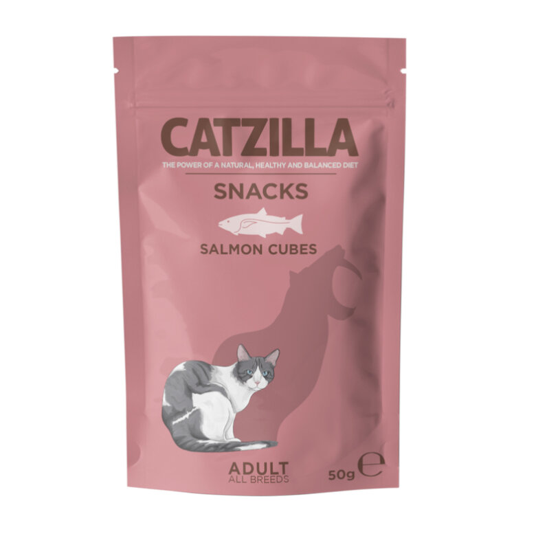 50 g Catzilla Snacks Piccolinis de Salmão para gatos,  Imagem número 1 50 g Catzilla Snacks Piccolinis de Salmão para gatos, , large Imagem número 1