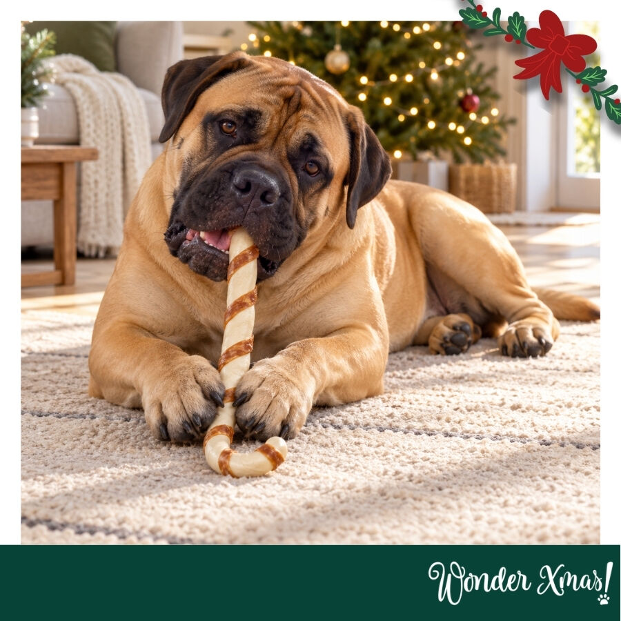 1 un. Wonder Christmas Bengala de Natal Gigante de Couro Prensado Snacks para C&atilde;es, , large Imagem n&uacute;mero 2