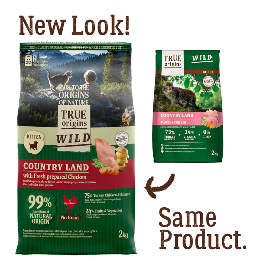 2 kg True Origins Wild Kitten Frango e Peru Ra&ccedil;&atilde;o para gatos, , large Imagem n&uacute;mero 2
