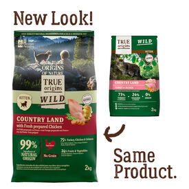 True Origins Wild Kitten Frango e Peru Ra&ccedil;&atilde;o para gatos