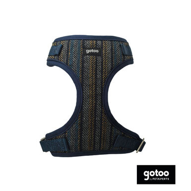 Gotoo Arnês tipo camisola Tweed azul para cães
