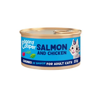 Edgard & Cooper Adult Pedaços de Salmão e Frango com molho em lata para gatos