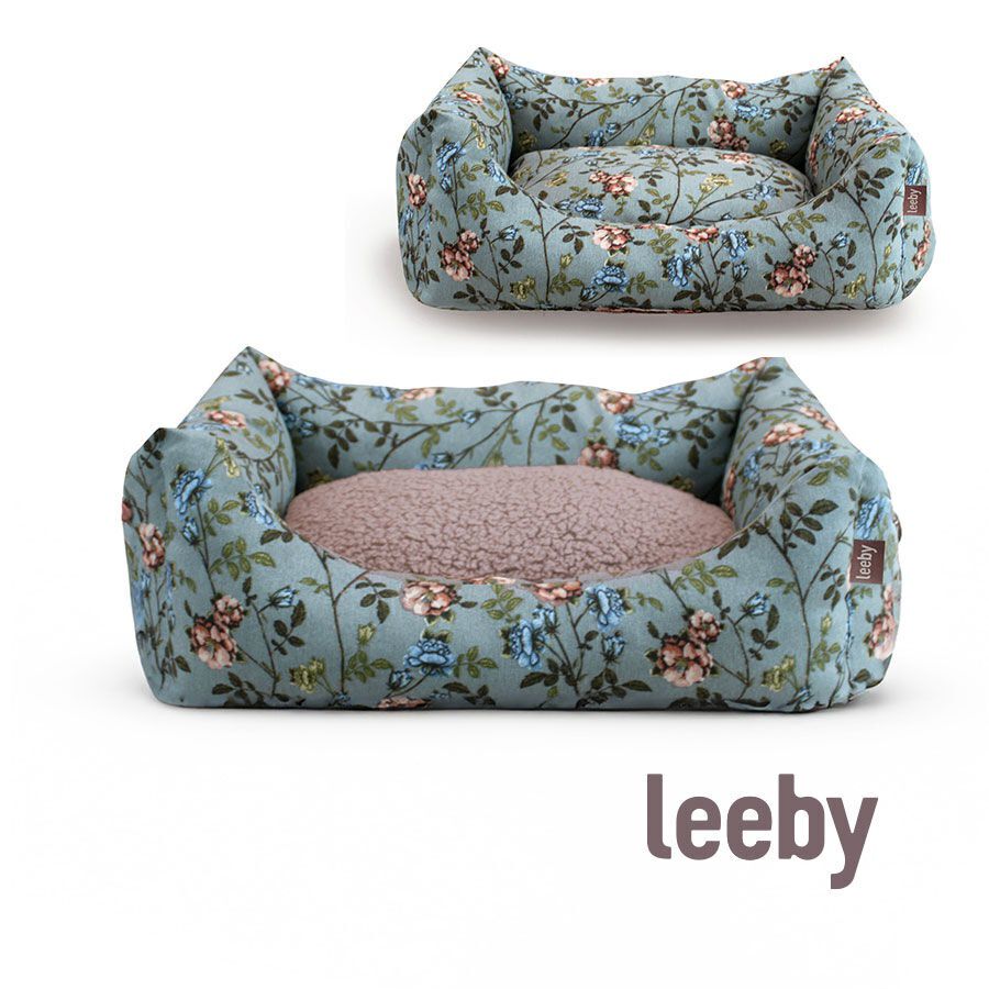 Leeby Alcofa com Capa Amov&iacute;vel Turquesa com Flores para c&atilde;es, , large Imagem n&uacute;mero 3