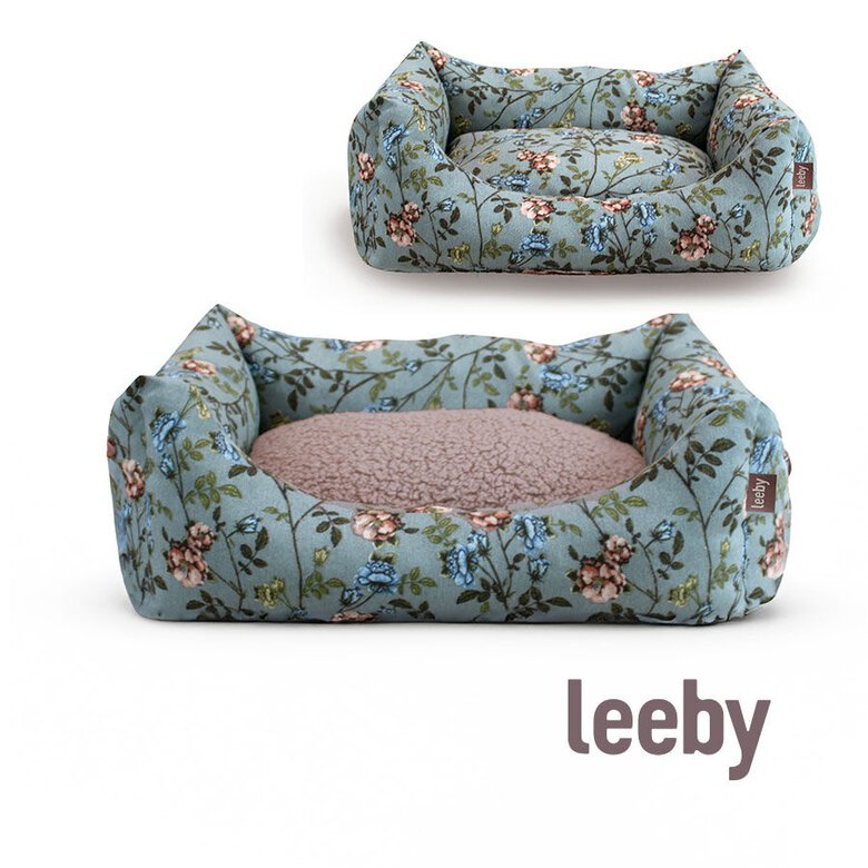 Leeby Alcofa com Capa Amovível Turquesa com Flores para cães,  Imagem número 3 Leeby Alcofa com Capa Amovível Turquesa com Flores para cães, , large Imagem número 3