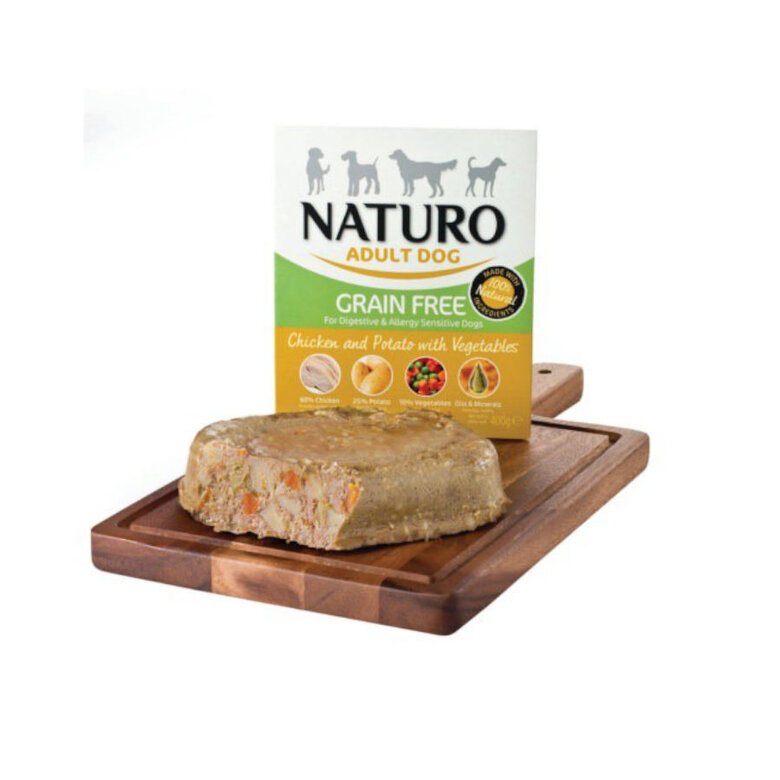 400 g Naturo Adult Grain Free Frango com Batatas terrina para cães,  Imagem número 1 400 g Naturo Adult Grain Free Frango com Batatas terrina para cães, , large Imagem número 1
