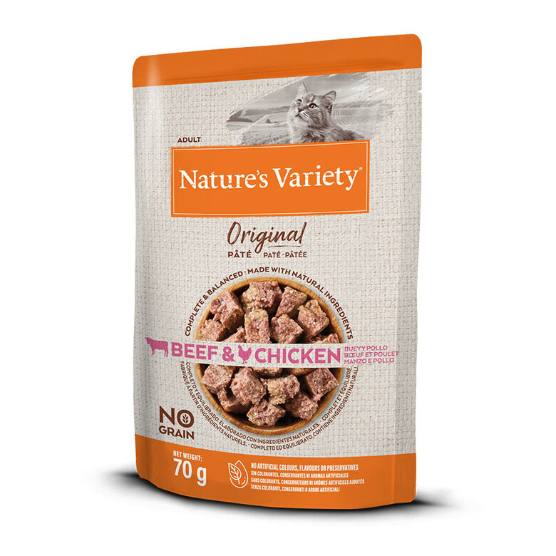 70 g Nature's Variety Original Adult carne de vaca e frango saquetas para gatos,  Imagem número 1 70 g Nature's Variety Original Adult carne de vaca e frango saquetas para gatos, , large Imagem número 1