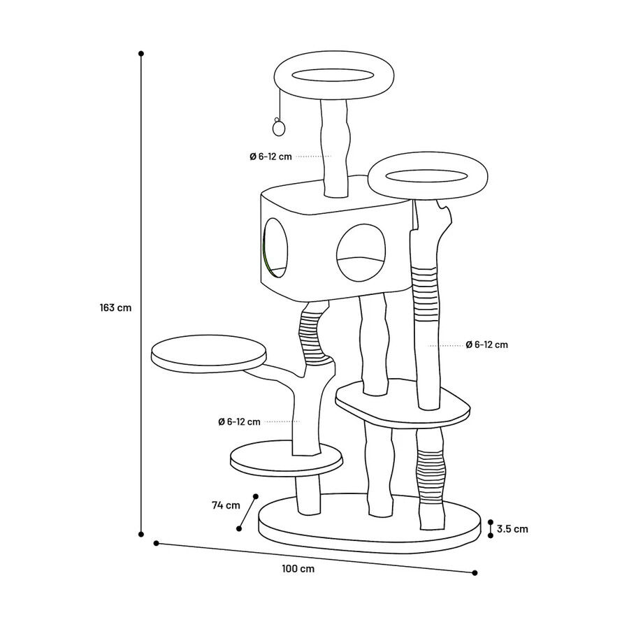 Flamingo Yuna &Aacute;rvore Arranhador Cinza para gatos, , large Imagem n&uacute;mero 3