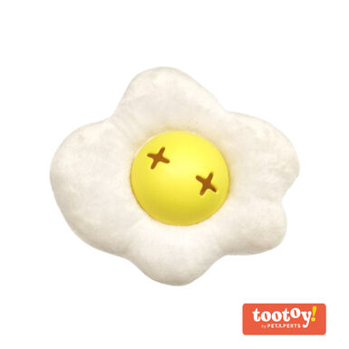 Tootoy! Comfort Fried Egg Cuddler peluche porta-snacks para cães