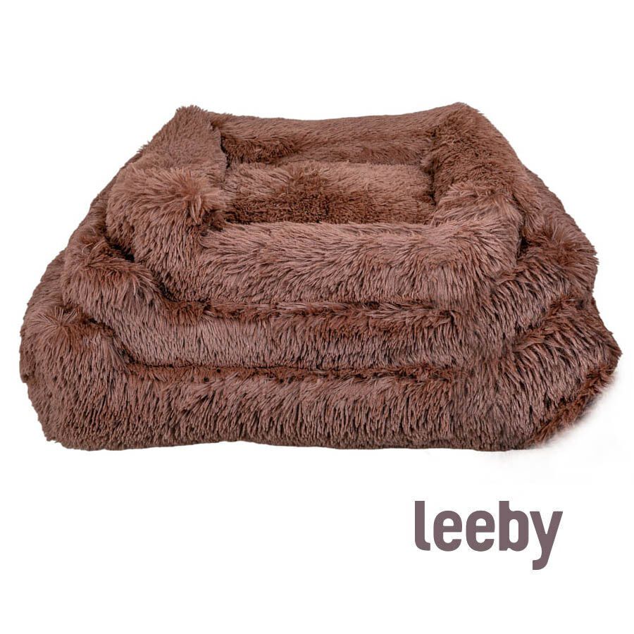 Leeby Cama Suave Anti Stress de Pelo Castanho para c&atilde;es, , large Imagem n&uacute;mero 3