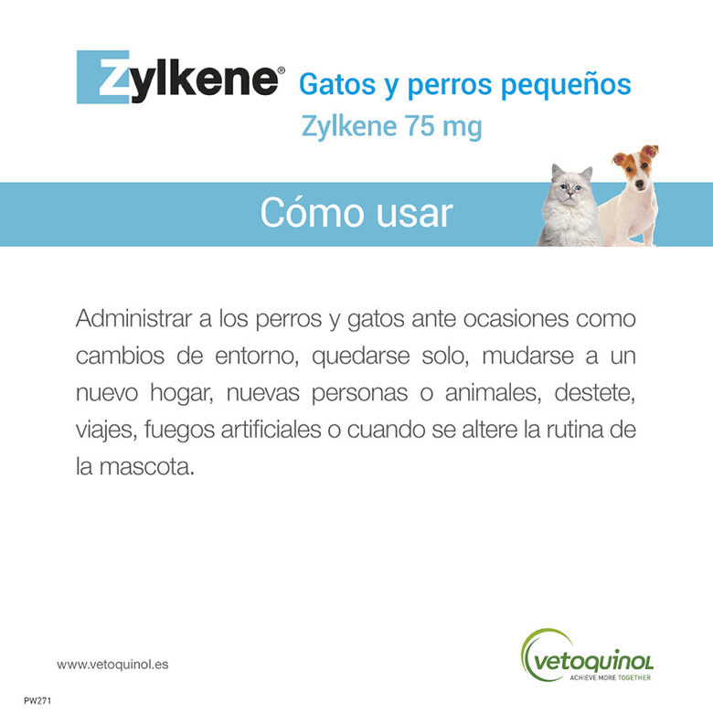 Zylkene tranquilizante natural em comprimidos para o stress em cães e gatos, , large image number null