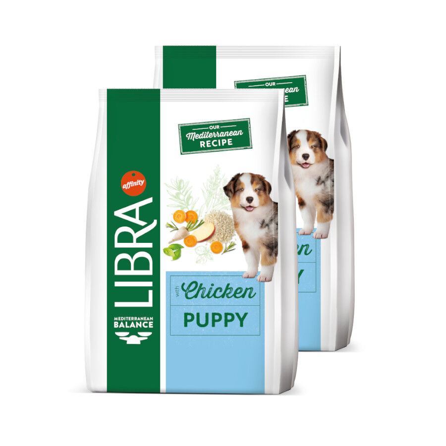 2 x 12 kg Affinity Libra Puppy Frango ra&ccedil;&atilde;o para c&atilde;es Pack poupan&ccedil;a!, , large Imagem n&uacute;mero 1