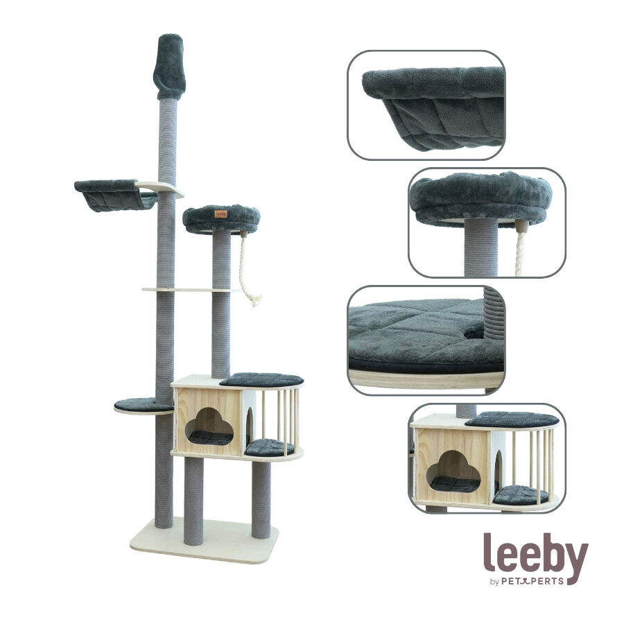 Leeby Cloud Collection torre arranhadora de teto com cama e brinquedo para gatos, , large Imagem n&uacute;mero 6