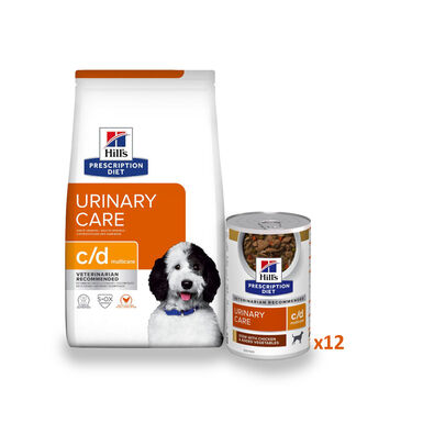 Hill's Pack Prescription Diet Urinary Care ração e latas para cães