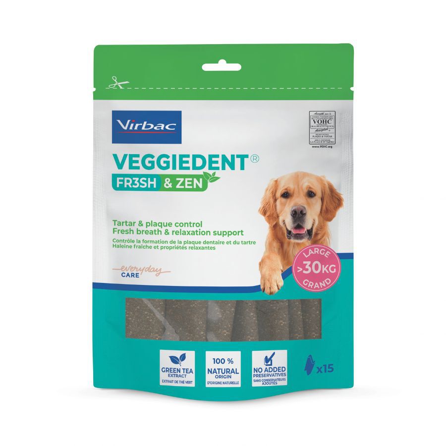 15 sticks Virbac L&aacute;minas Veggiedent Zen L para c&atilde;es, , large Imagem n&uacute;mero 2