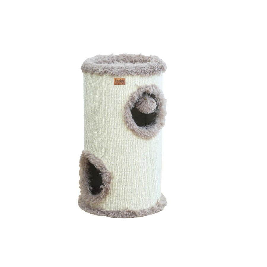 Leeby Bruno barril arranhador com cama nido e brinquedo para gatos, , large Imagem n&uacute;mero 1