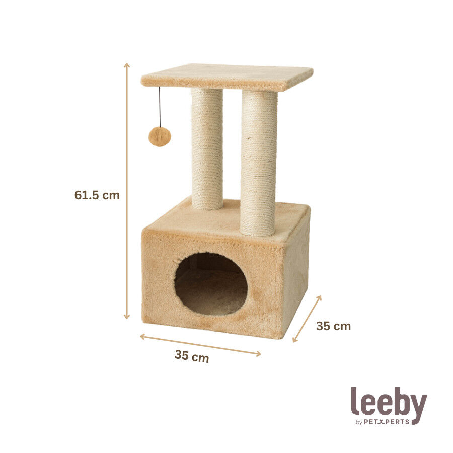 Leeby Colette Scratch arranhador com cama nido e brinquedo bege para gatos, , large Imagem n&uacute;mero 4