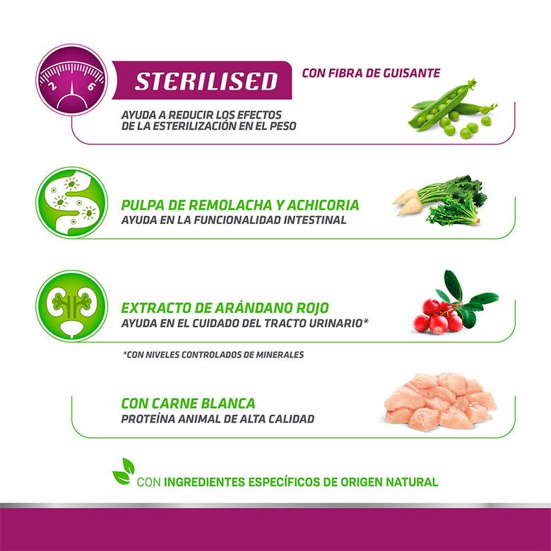 3 kg Natural Trainer Sterilised ração para gatos,  Imagem número 2 3 kg Natural Trainer Sterilised ração para gatos, , large Imagem número 2