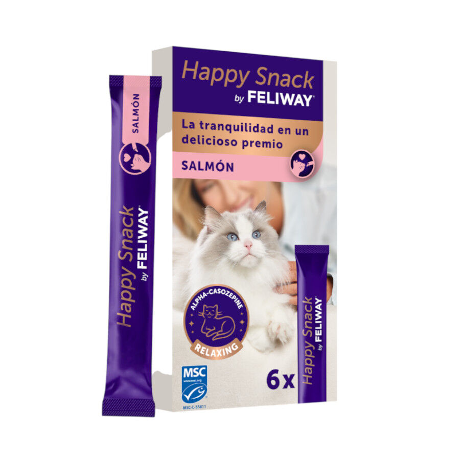 6 barritas Feliway Ceva Happy Snacks de Salm&atilde;o para gatos, , large Imagem n&uacute;mero 1