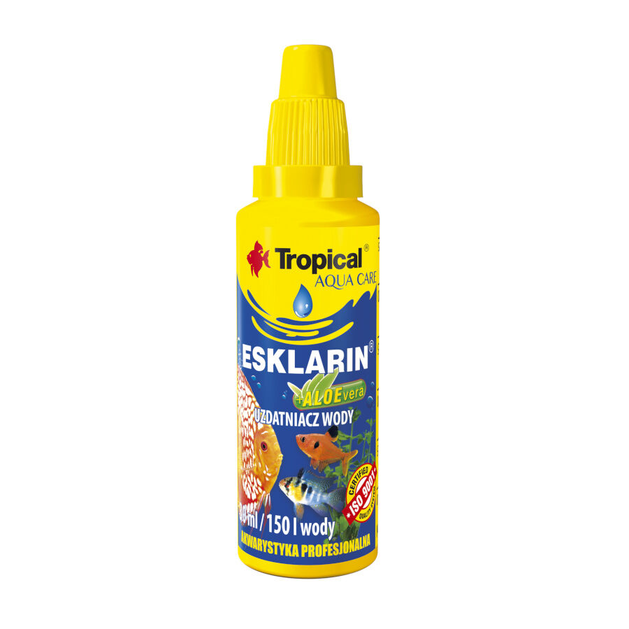 30 ml Tropical Esklarin com &Aacute;lo&eacute; Acondicionador de Agua para aqu&aacute;rios de agua doce, , large Imagem n&uacute;mero 1