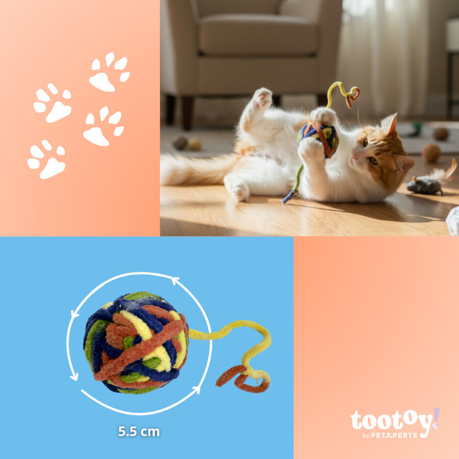 Tootoy! Chase & Play Bola de l&atilde; para gatos, , large Imagem n&uacute;mero 5