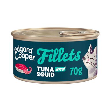 Edgard & Cooper Filetes de Atum e Calamar em lata para gatos