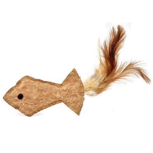 Nayeco pez para gatos de corcho con plumas Imagem n&uacute;mero 1