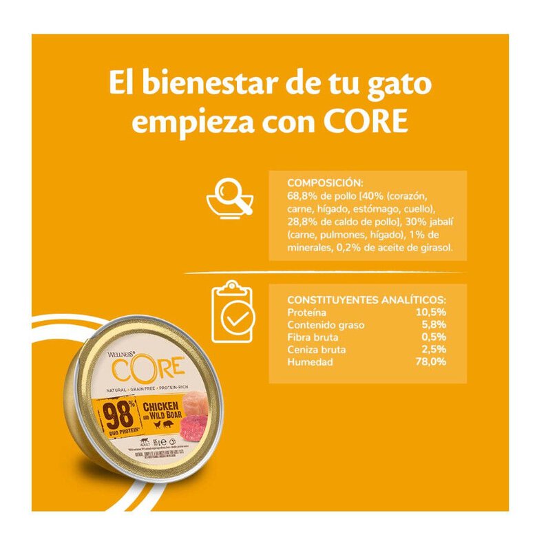 85 g Wellness Core Adult Single Protein Terneira terrina para gatos,  Imagem número 3 85 g Wellness Core Adult Single Protein Terneira terrina para gatos, , large Imagem número 3