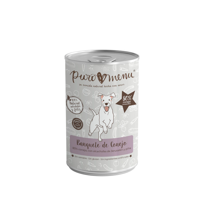 400 g Puro Menu Bio Rabbit Banquet lata para c&atilde;es, , large Imagem n&uacute;mero 1