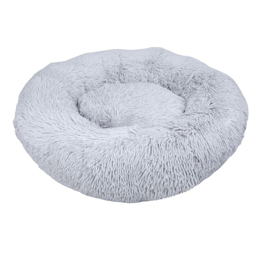 Leeby Cama Redonda Anti Stress de Pelo Cinzento para c&atilde;es, , large Imagem n&uacute;mero 1