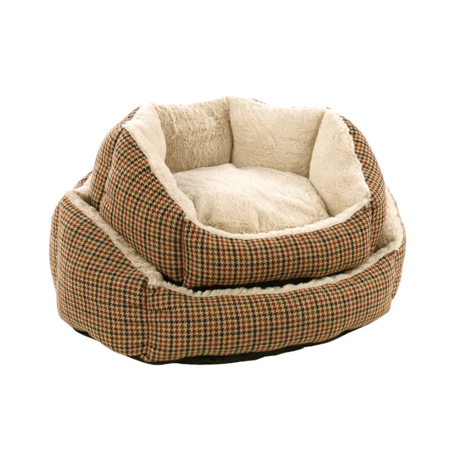 Flamingo Marlena Pent&aacute;gono Vermelha/Bege cama com fecho para c&atilde;es, , large Imagem n&uacute;mero 3