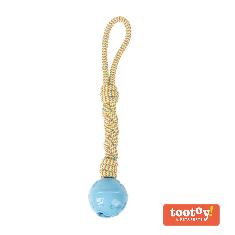 Tootoy! Pull Rope & Treatball Azul bola com corda e porta-snacks para c&atilde;es, , large Imagem n&uacute;mero 1