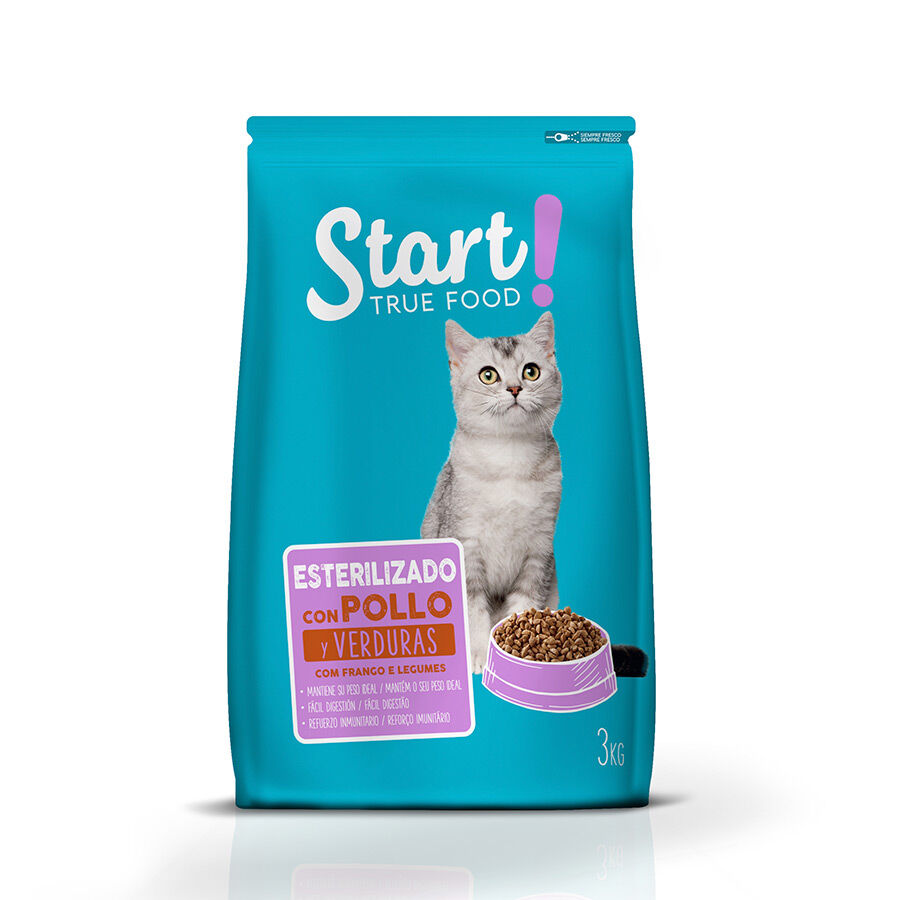 3 kg Start Esterilizado Frango e Legumes ra&ccedil;&atilde;o para gatos, , large Imagem n&uacute;mero 1