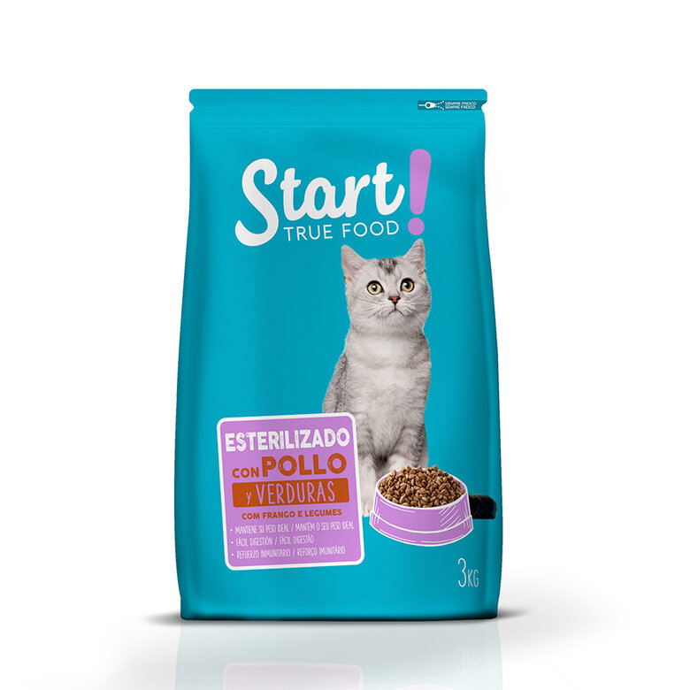 3 kg Start Esterilizado Frango e Legumes ração para gatos,  Imagem número 1 3 kg Start Esterilizado Frango e Legumes ração para gatos, , large Imagem número 1