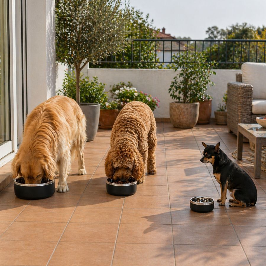 Leeby Comedouro de Parede Dupla em A&ccedil;o Inoxid&aacute;vel para c&atilde;es e gatos, , large Imagem n&uacute;mero 1