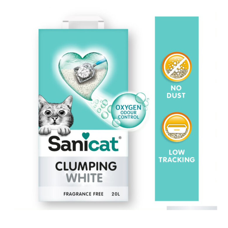 Sanicat Clumping White Areia Aglomerante Branca para gatos, , large image number null
