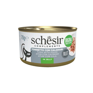 Schesir Atum com Lula em Gelatina lata para gatos