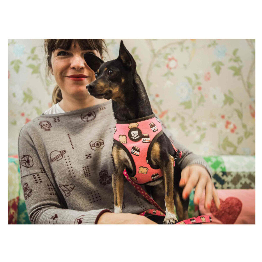 Dukier Dogtella Peitoral revers&iacute;vel com estampado de Nutella para c&atilde;es, , large Imagem n&uacute;mero 2