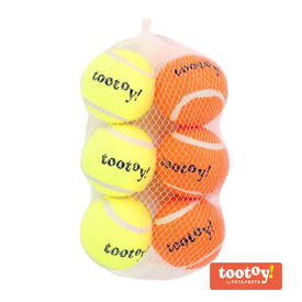 Tootoy! Chase Six Squeaker Ball pack de bolas de ténis para cães