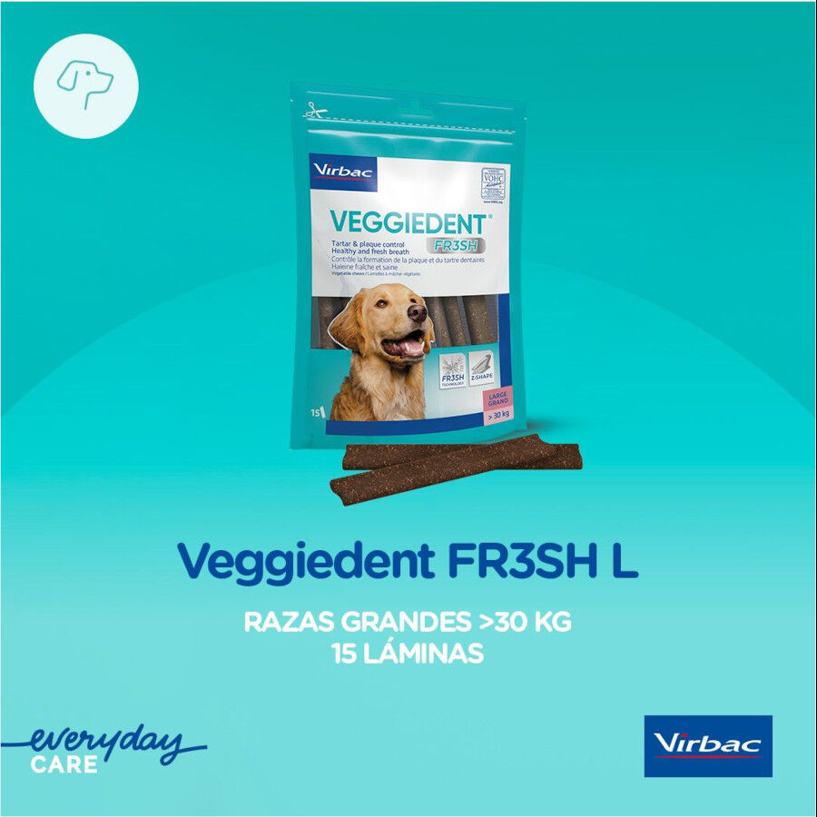 15 sticks Virbac Snacks Dent&aacute;rios Veggiedent Fresh para c&atilde;es de ra&ccedil;a grande, , large Imagem n&uacute;mero 3