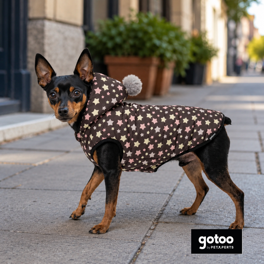 Gotoo Casaco com Estrelas, Capuz e Pompom para c&atilde;es, , large Imagem n&uacute;mero 1